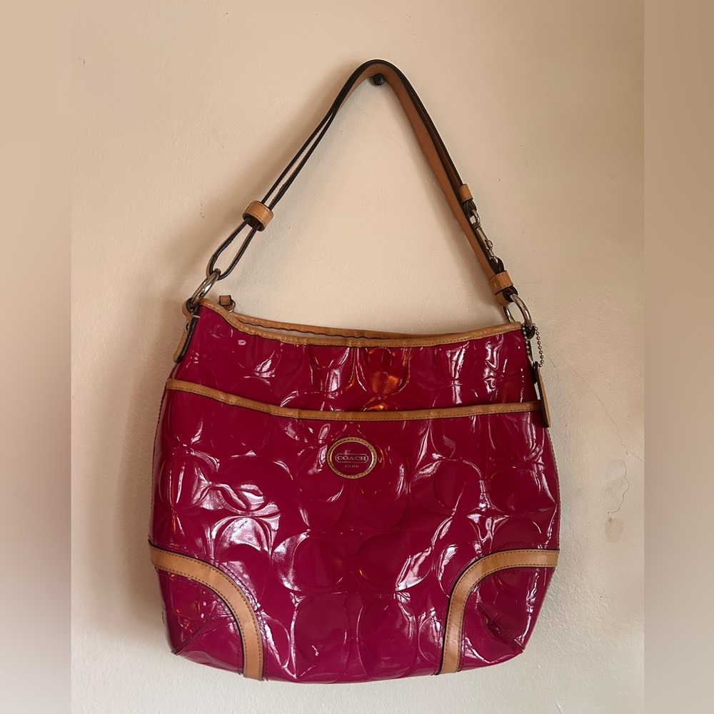 Coach Peyton Glossy Patent Leather Shoulder Bag